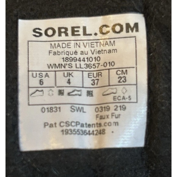 Sorel Meribel Women Size 6 Waterproof Insulated Mid-Calf Winter Boots Black/Gray - Picture 6 of 8
